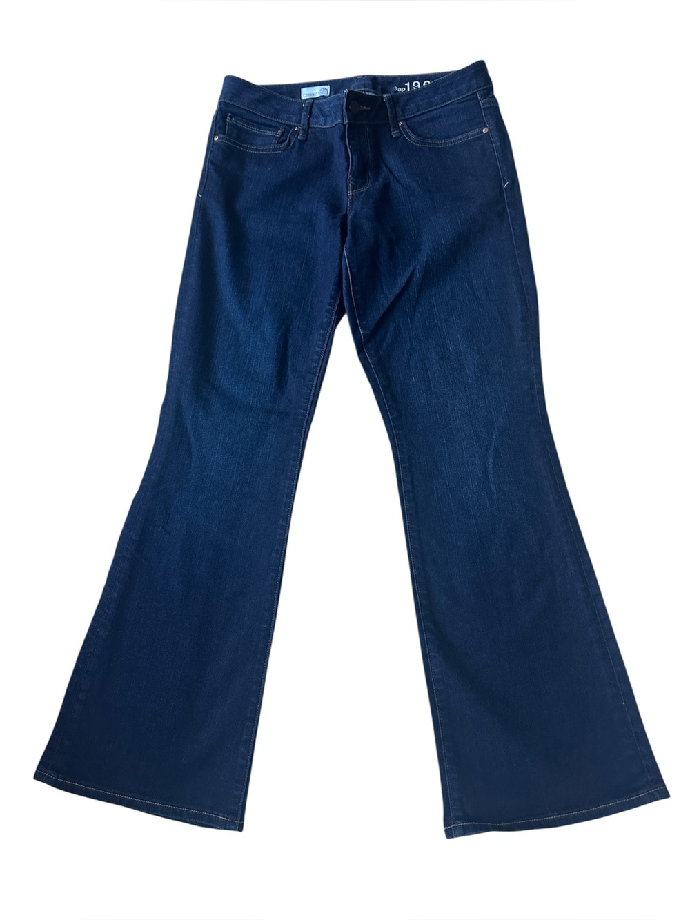 Gap 1969 perfect boot jeans in a classic dark wash denim.